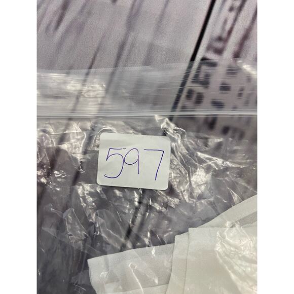 Uno Core Sheer Top Womens S Floral Lace Lattice Back Short Sleeves Collar White - Picture 9 of 10